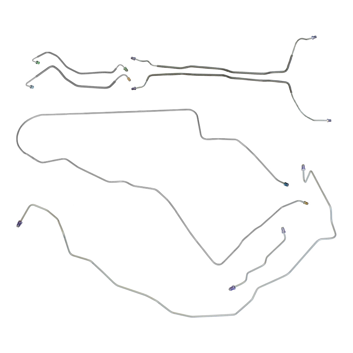 1976-77 Oldsmobile Cutlass/442/W-30 Manual Disc Complete Brake Line Kit 7pc, OE Steel