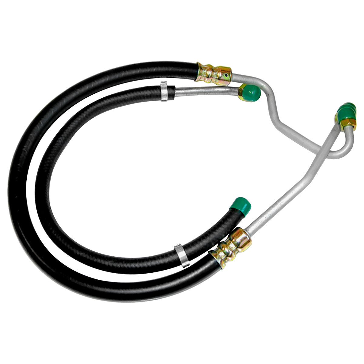 1970 Oldsmobile Cutlass 442 F-85 3/8" Power Steering Pressure and Return Hoses w/ Clips 2pc, OE Steel
