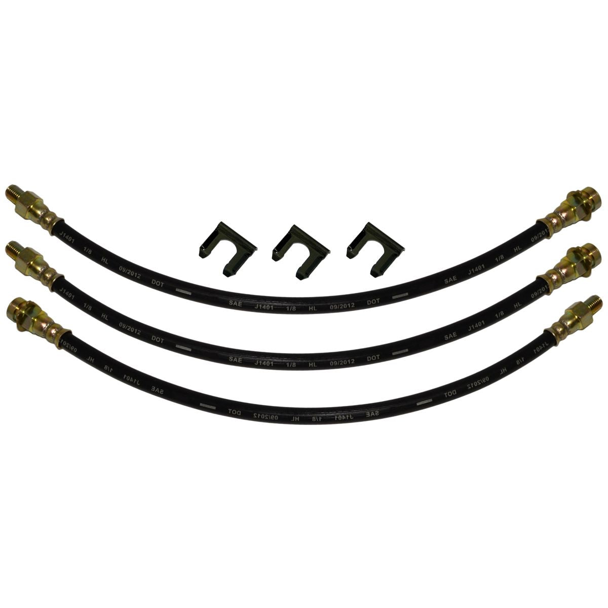 1934-36 Oldsmobile Front Drum / Rear Drum 3 hose Kit. This is for cars with factory drum brakes. 6pc