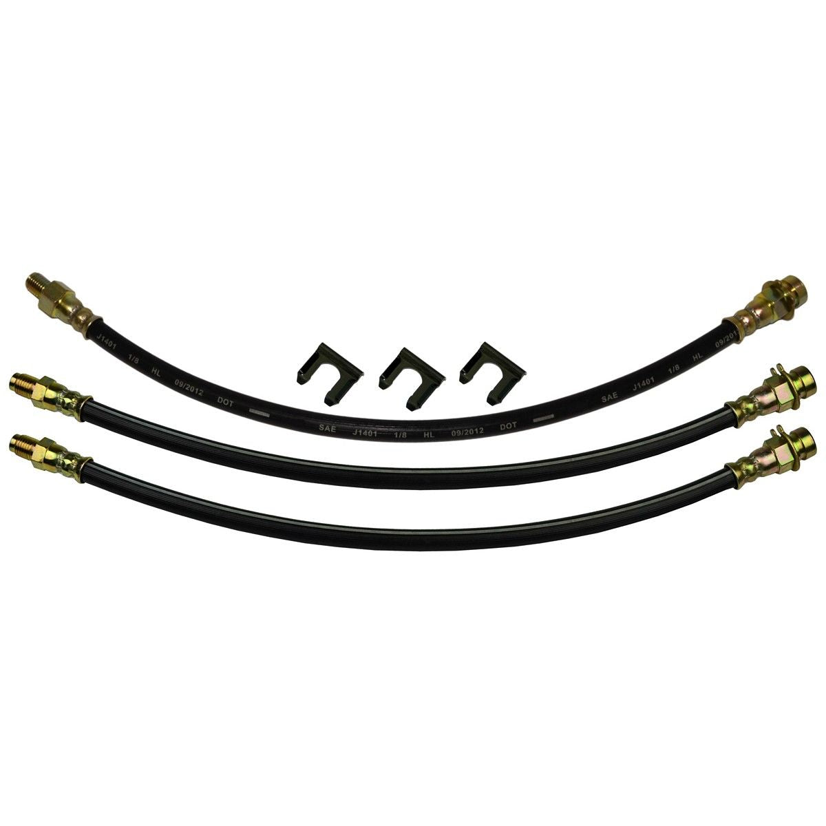 1941-53 Oldsmobile Full-Size - 76/88/98 Front Drum / Rear Drum 3 hose Kit. This is for cars with factory drum brakes. 6 pc