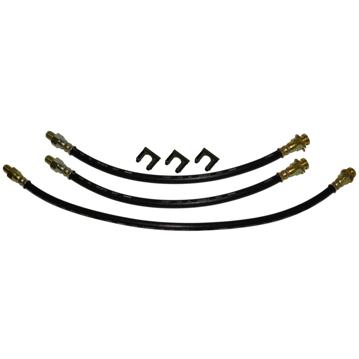 1956-60 Oldsmobile Full size -88/98 Front Drum / Rear Drum 3 hose Kit. This is for cars with factory drum brakes. 6 pc