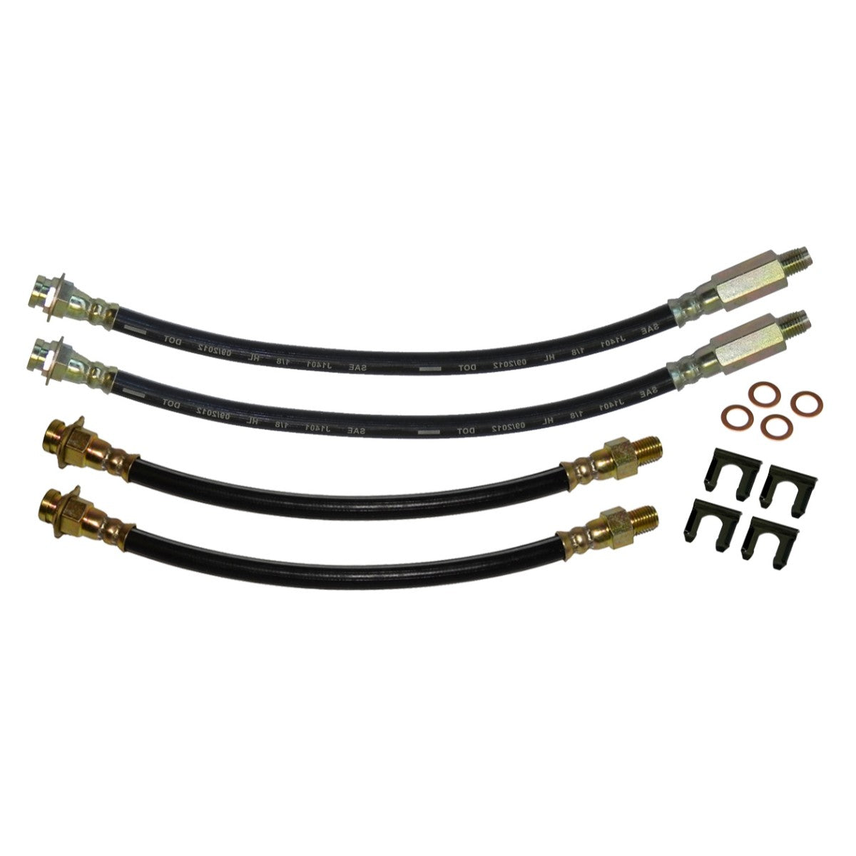 1963-64 Chevrolet Corvette 4pc Rubber Brake Hose Kit Drum Brakes 12pc