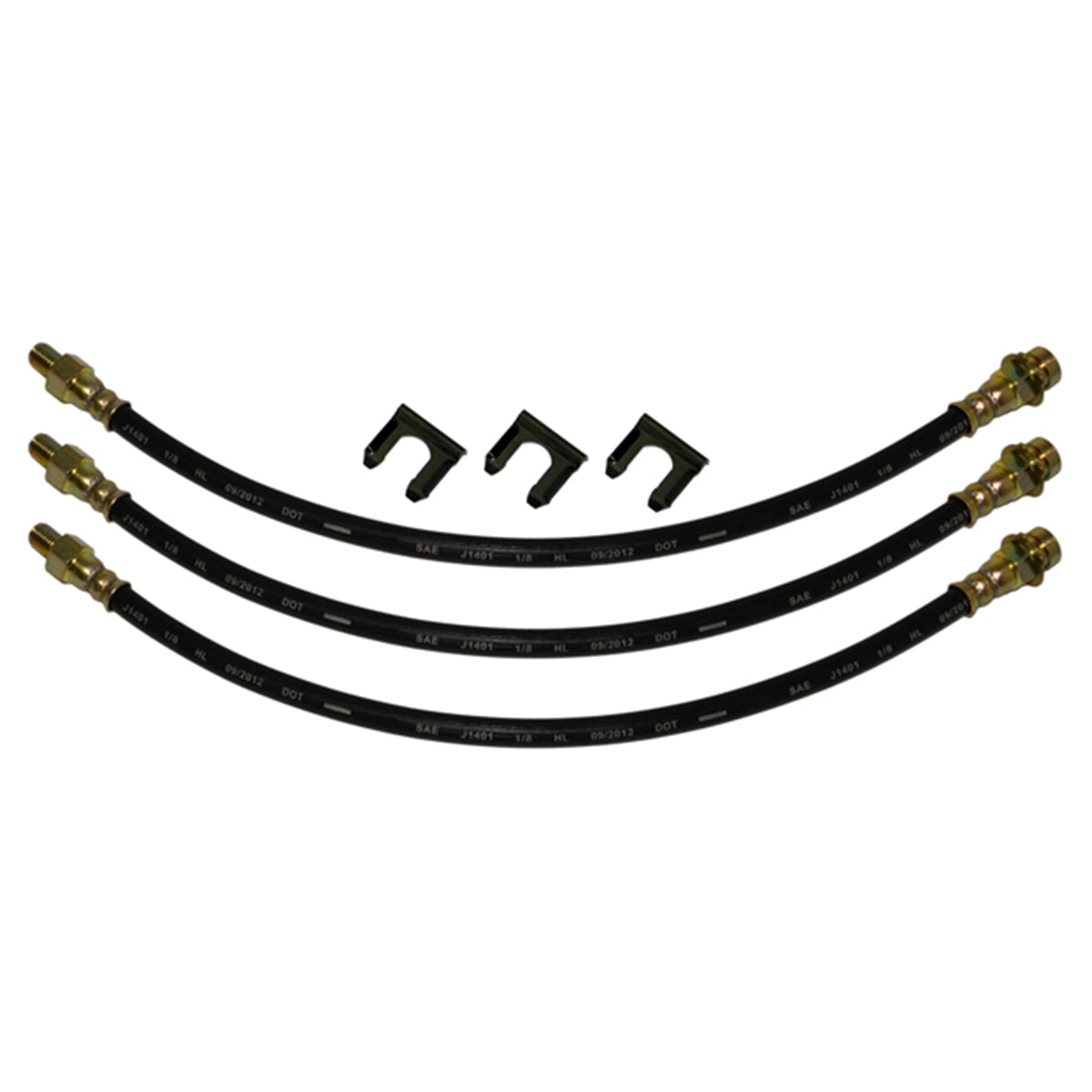 1941-47 Packard Clipper - Front Drum / Rear Drum 3 hose Kit. This is for cars with factory drum brakes. 6 pc