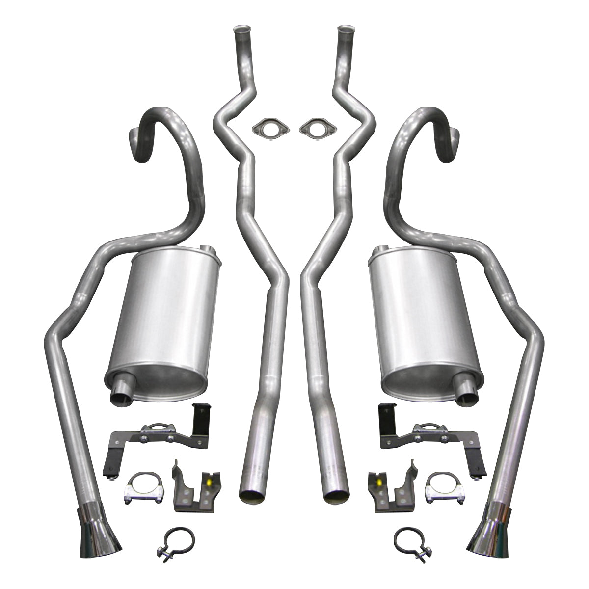 1968-69 F-85, Cutlass, Supreme, Hurst Olds, 442, and W-30 Stock Exhaust Kit With Cut Out Bumper