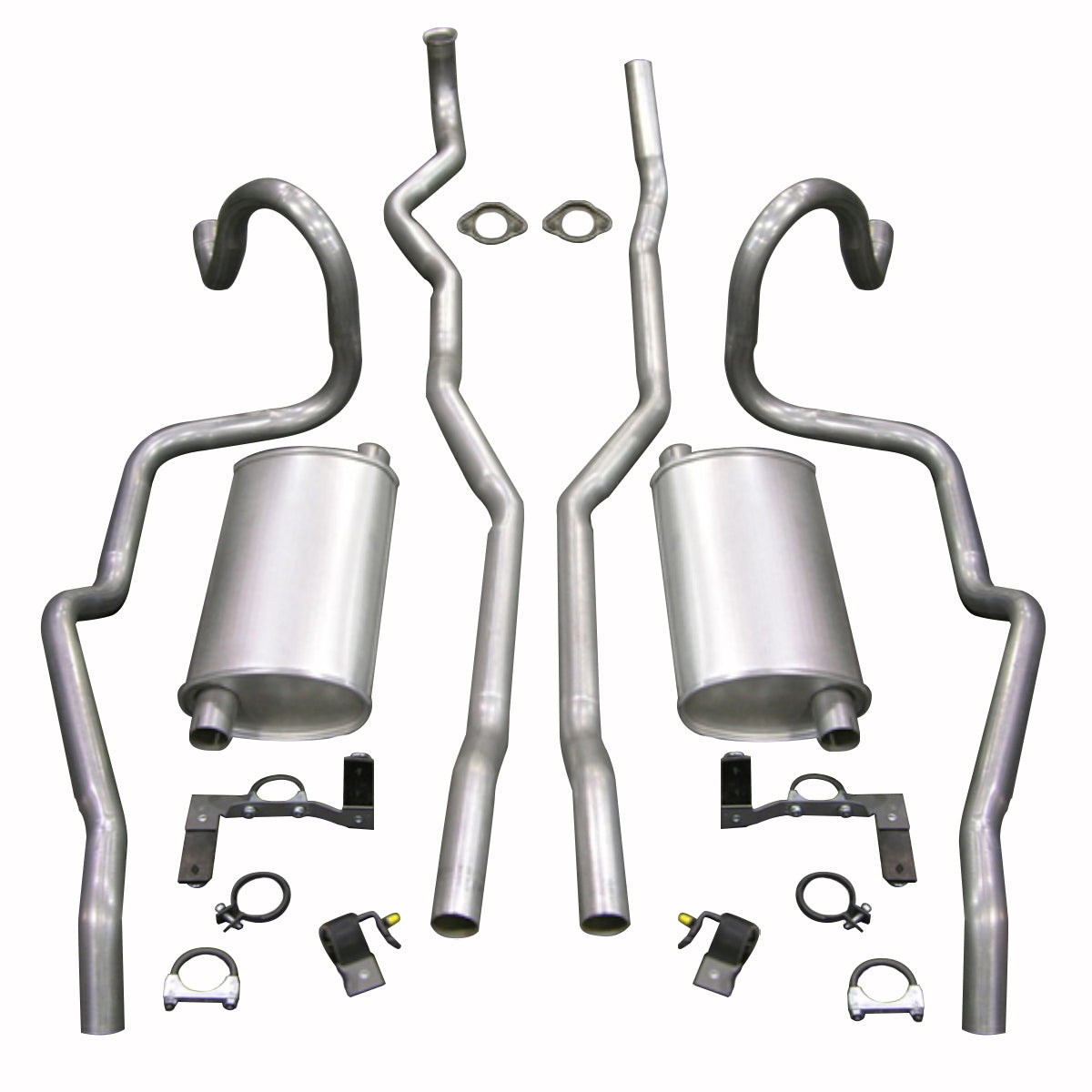 1968-69 F-85, Cutlass, Supreme, Ram Rod W-30 Stock Exhaust Kit With No Cut Out Bumper
