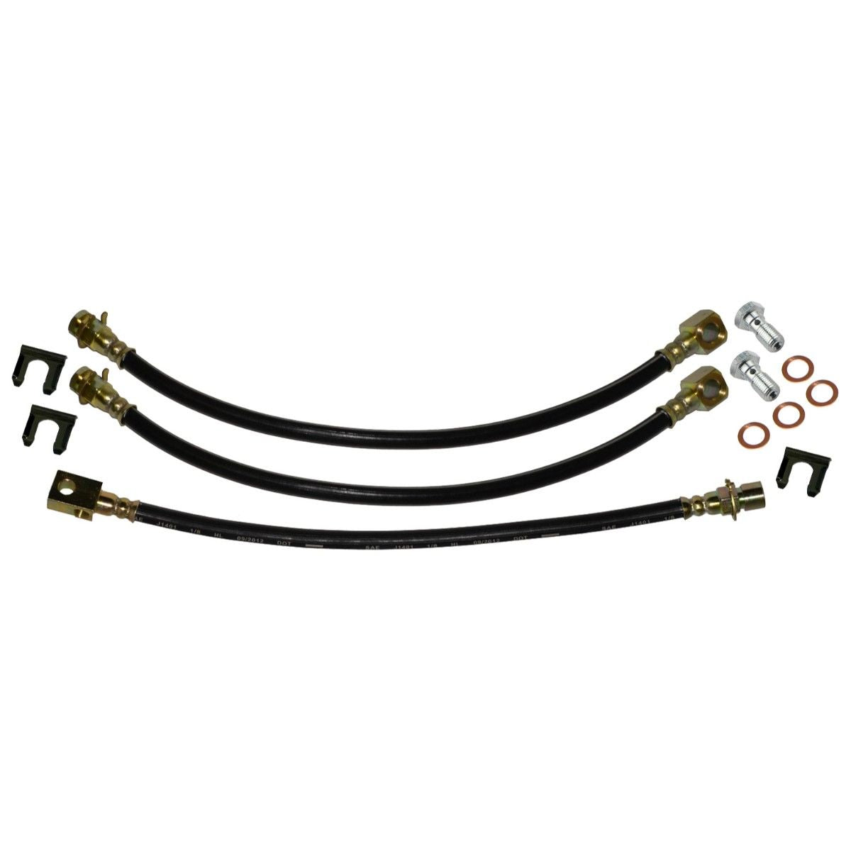 1972-73 Pontiac Firebird Front Disc Rear Drum Rubber Brake Hose Kit 12pc