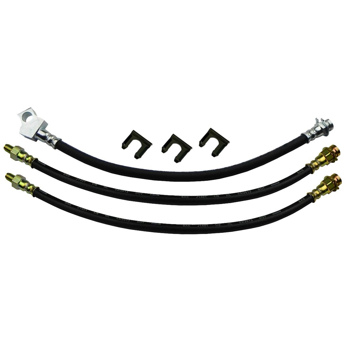 1965-66 Ford Mustang - Front Disc Brakes Rear Drum Hose 6 pc Kit