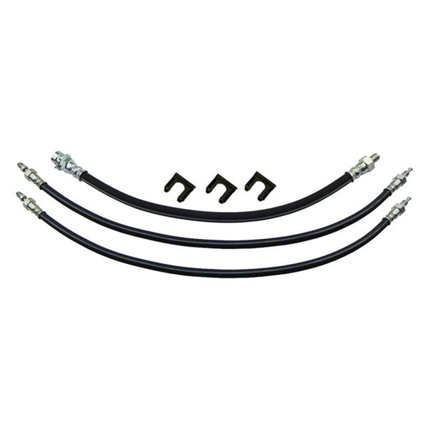 1955-56 Ford Thunderbird - Front Drum Brakes Rear Drum Hose 3pc Kit - OE Steel