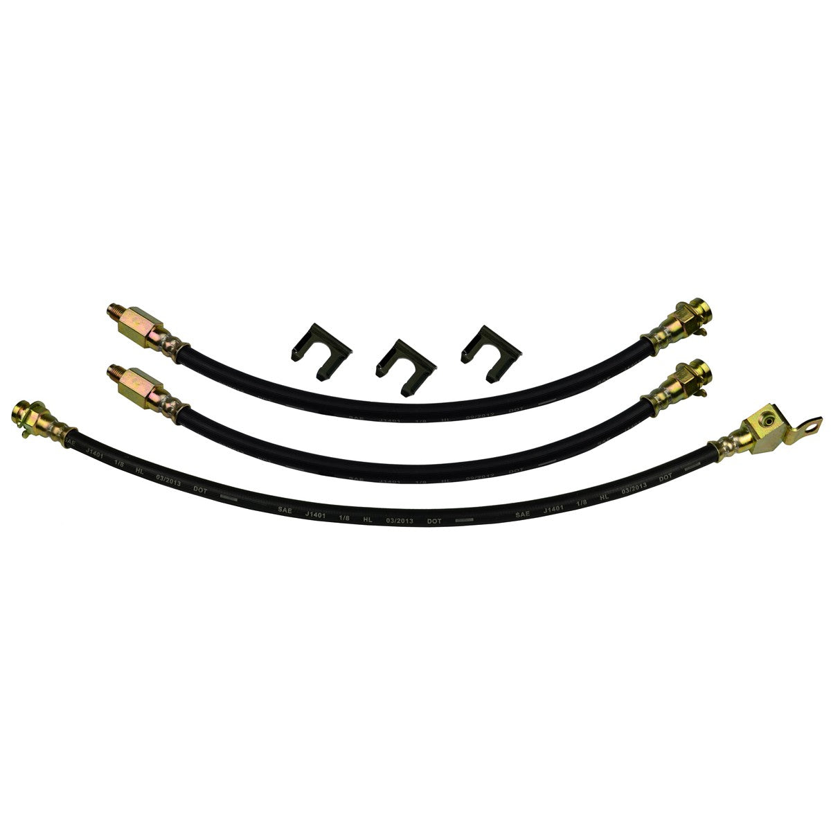 1962-63 & Early 1964 Ford Thunderbird Front Drum Brakes Rear Drum Hose Kit, 6pc