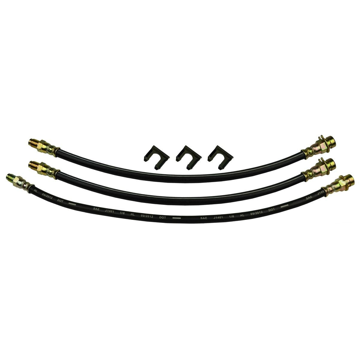 1942-47 Ford Truck, 1/2.3/4, 1 Ton - Front Drum & Rear Drum 3 hose Kit. 6 pc