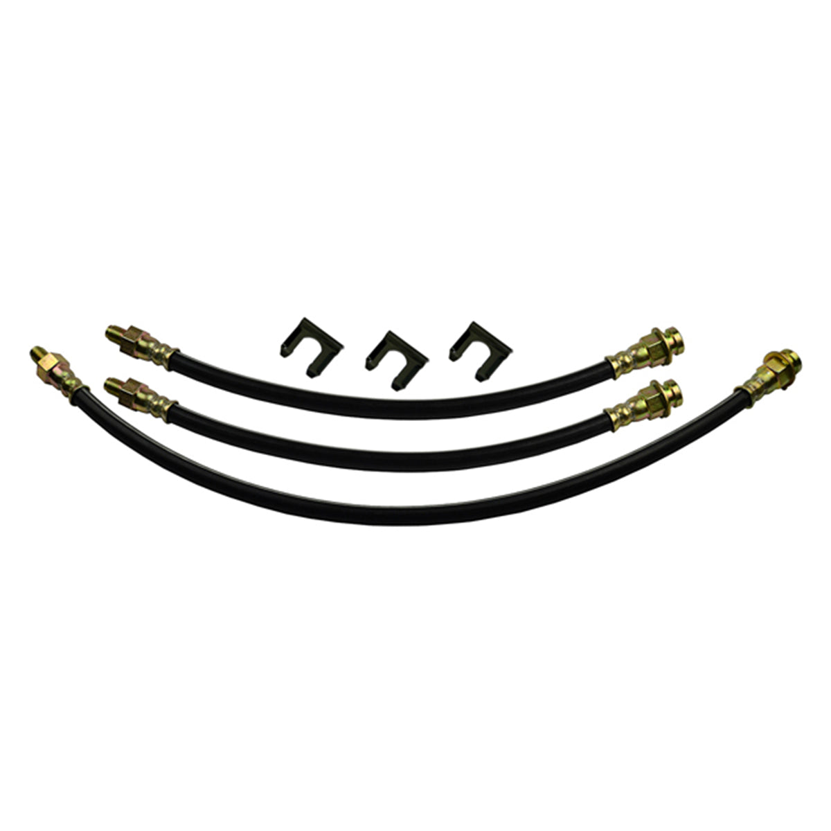 1952-56 Ford Passenger Car, Mainline, Customline, Crestline Front Drum Brakes Rear Drum Hose Kit. Stock Rubber Hoses. 6 pc