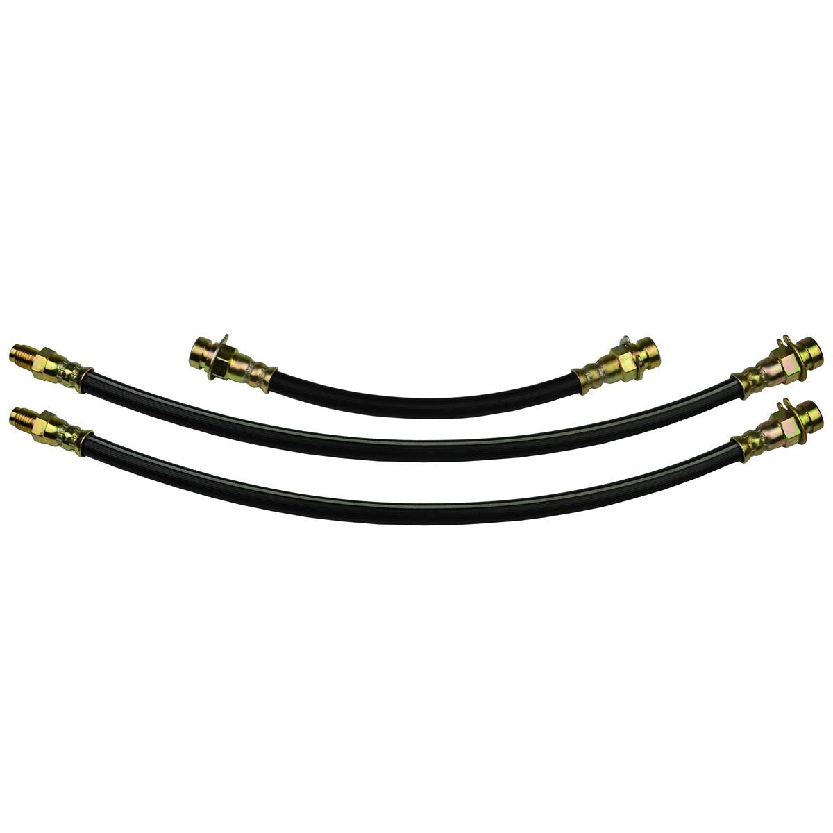 1940-48 Mercury Passenger Car - Front Drum Brakes Rear Drum Hose Kit. Stock Rubber Hoses. 3pc