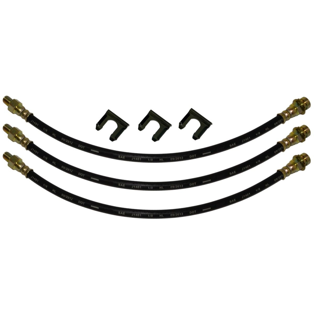 1935-50 Chevrolet Car ( all models) - Front Drum / Rear Drum 3 hose Kit. This is for cars with factory drum brakes. 6 pc