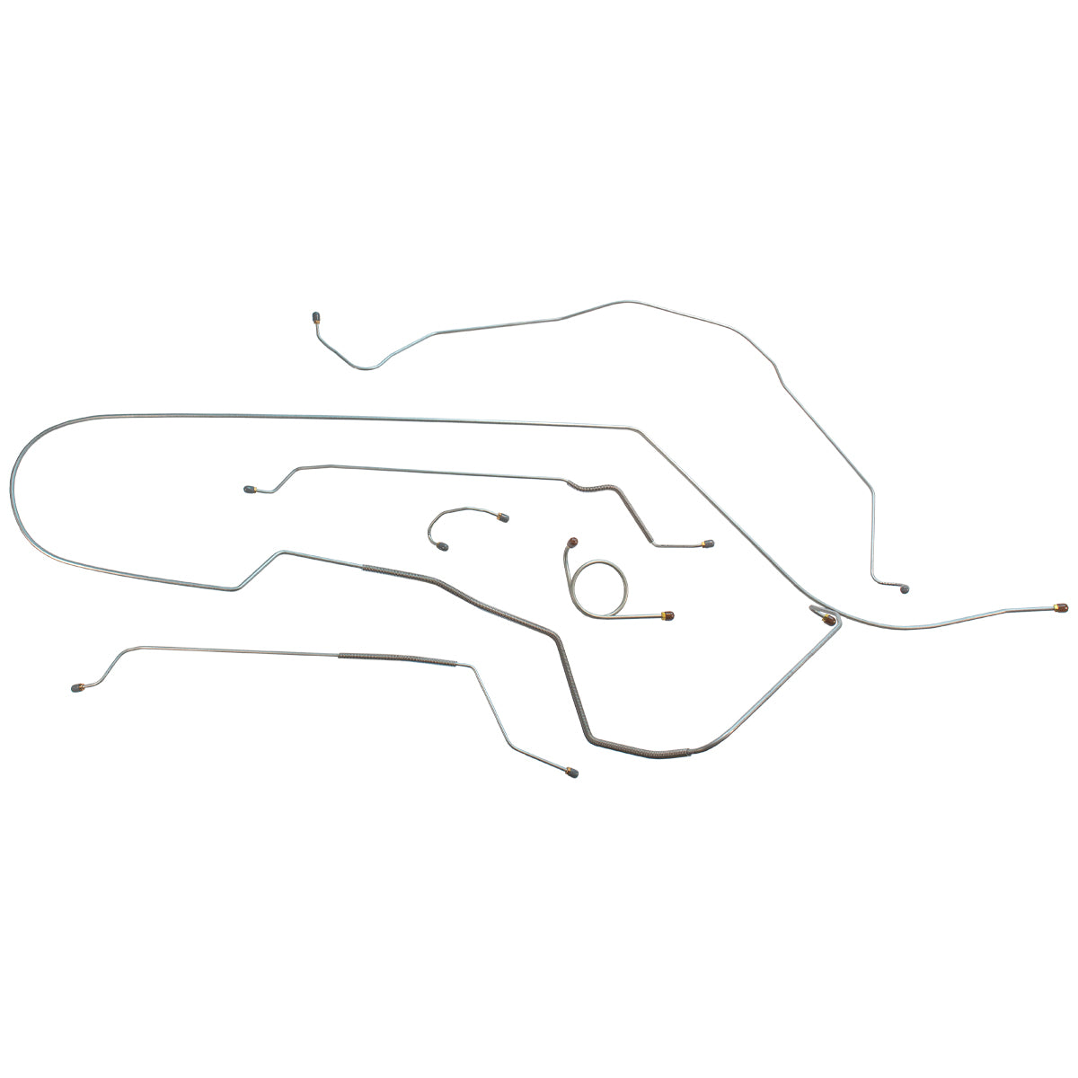 1966 Oldsmobile Starfire Jetstar Delta 88, Complete Power Drum Brake Line Kit, 6pc, OE Steel