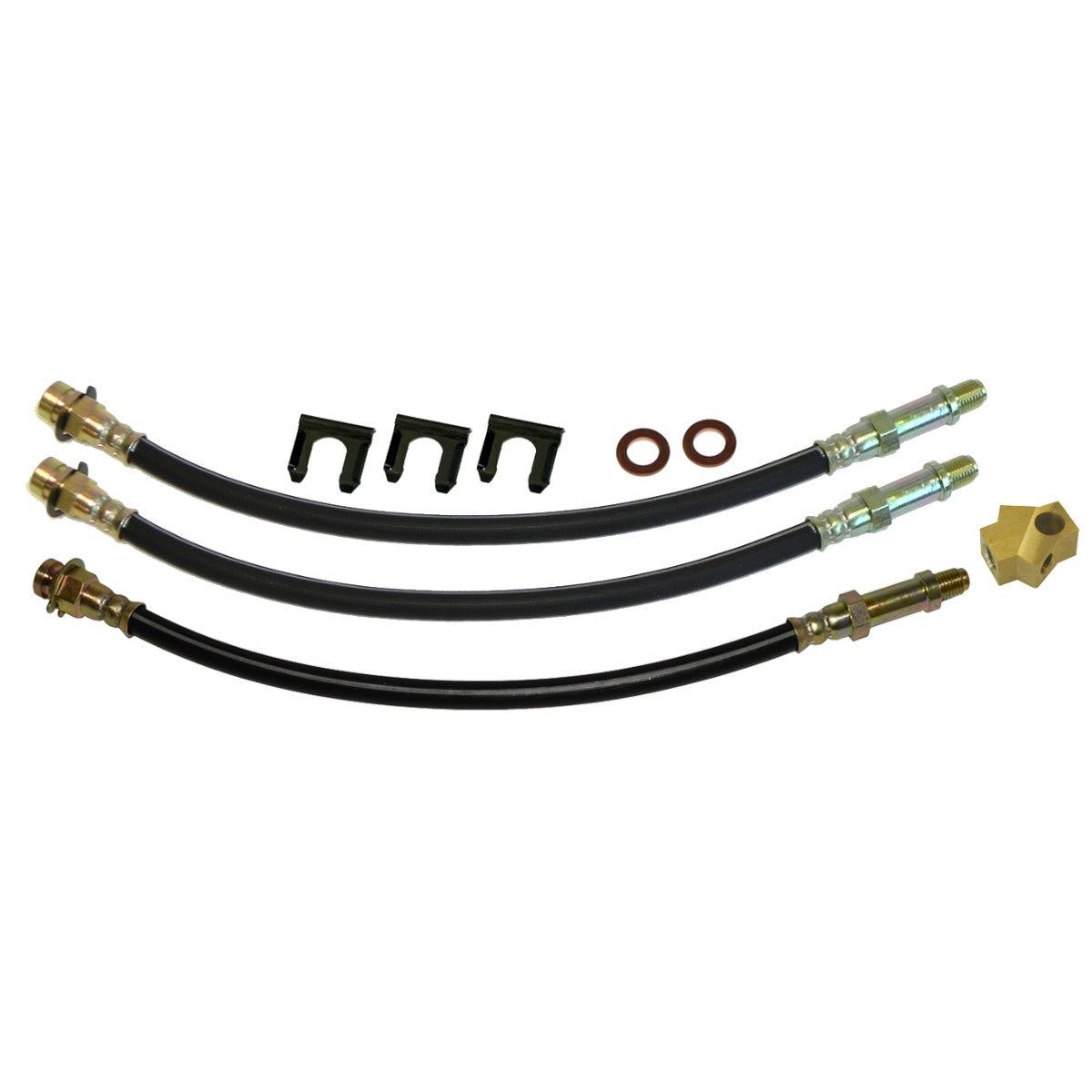 1970 Mopar B-Body Front Disc Brake 3 Hose Kit 9pc