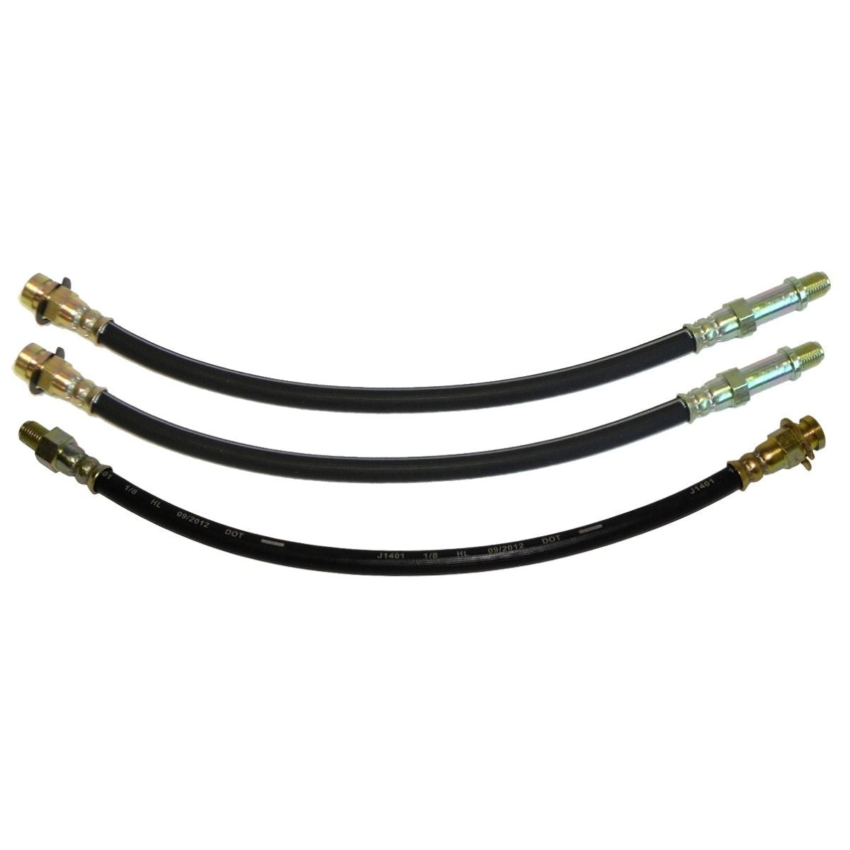 1969 Mopar C-body, Fury, Polara Disc Brake 3 Hose Kit. Comes with rear brass tee block, crush washers & clips. 3pc