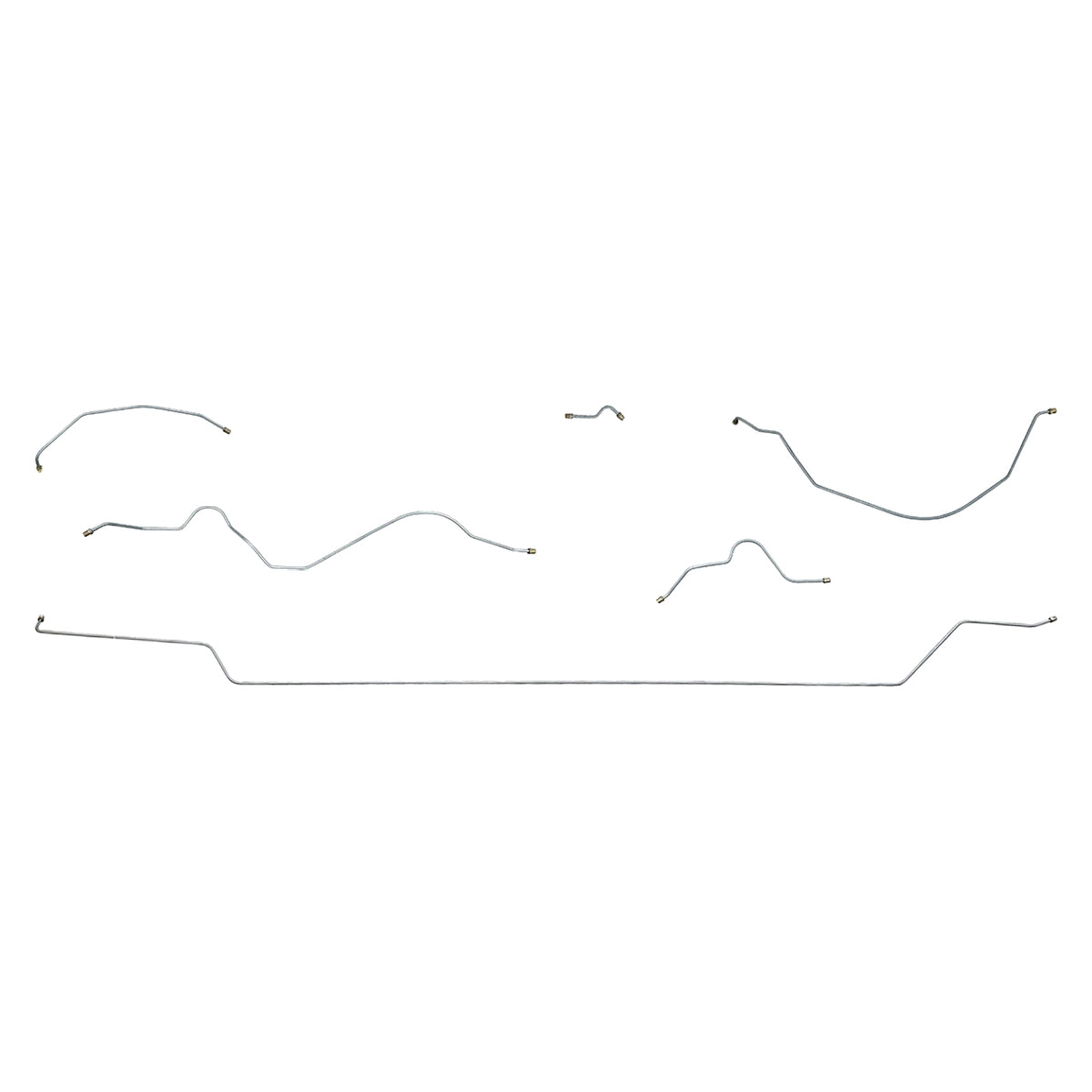 1946-48 Oldsmobile Dynamic/Custom 125" WB Drum Brake Line Kit 6pc, OE Steel