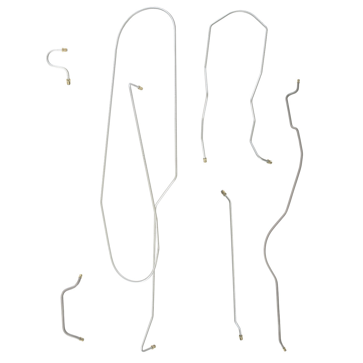 1955 Oldsmobile Ninety-Eight 126" WB Power Drum Brake Line Kit 6pc, OE Steel