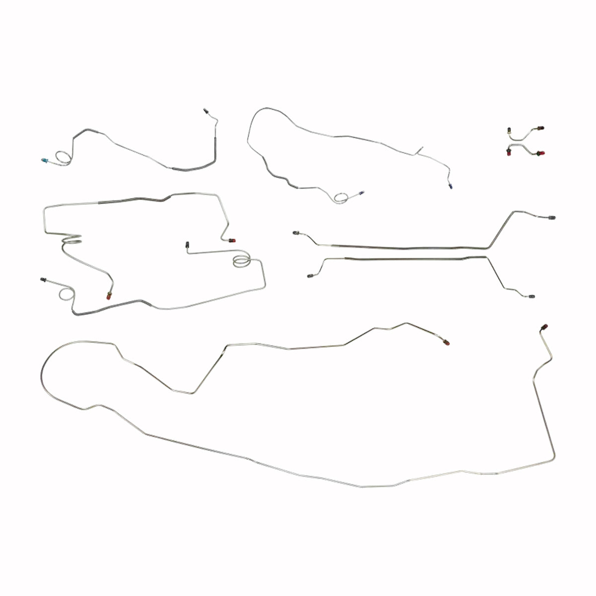 1991-1992 Oldsmobile Custom Cruiser Wagon, Power Disc Rear Drum Complete Brake Line Kit, 9pc - OE Steel
