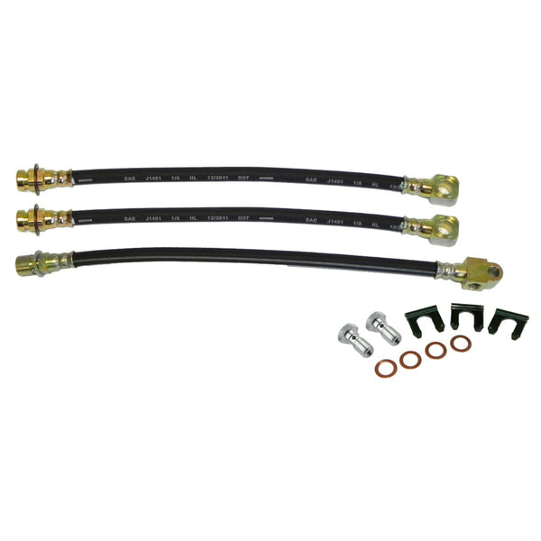 1969-72 GM A-Body Rubber Brake Hose Kit Front Disc Brakes 7/16-20 Banjo & Bolts 12pc