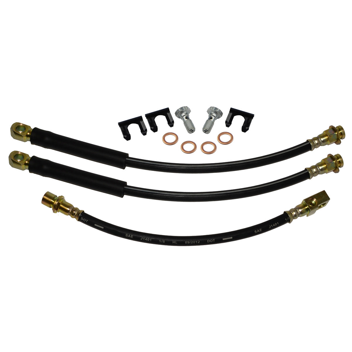 1979-87 GM A-body Cutlass / 442 - Front Disc / Rear Drum 3 hose Kit. This is for cars with factory disc brakes. 12 pc