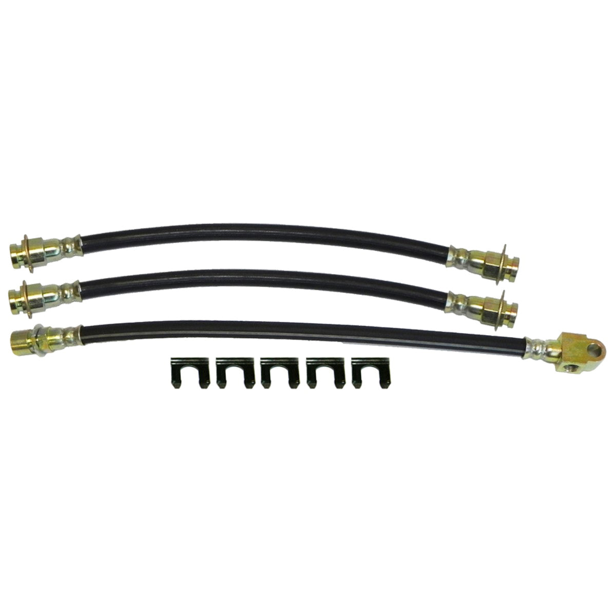 1968 GM A-body GTO / LeMans - Front Drum / Rear Drum 3 hose Kit. For factory cars that have front drum brakes. 8pc
