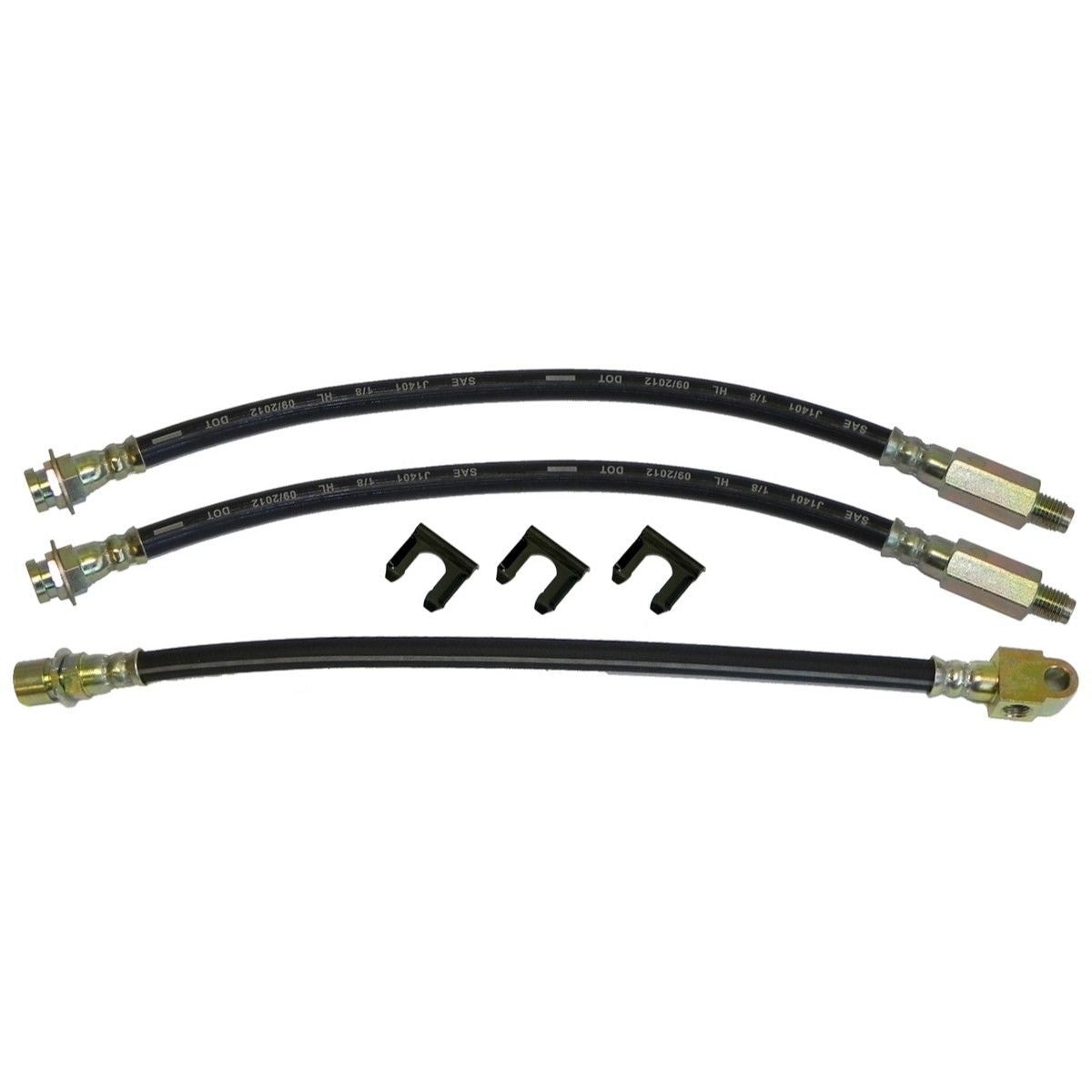 1965-68 Pontiac Grand Prix - Front Drum / Rear Drum 3 hose Kit. This is for cars with 14" front drums - rear tee on hose. 6 pc