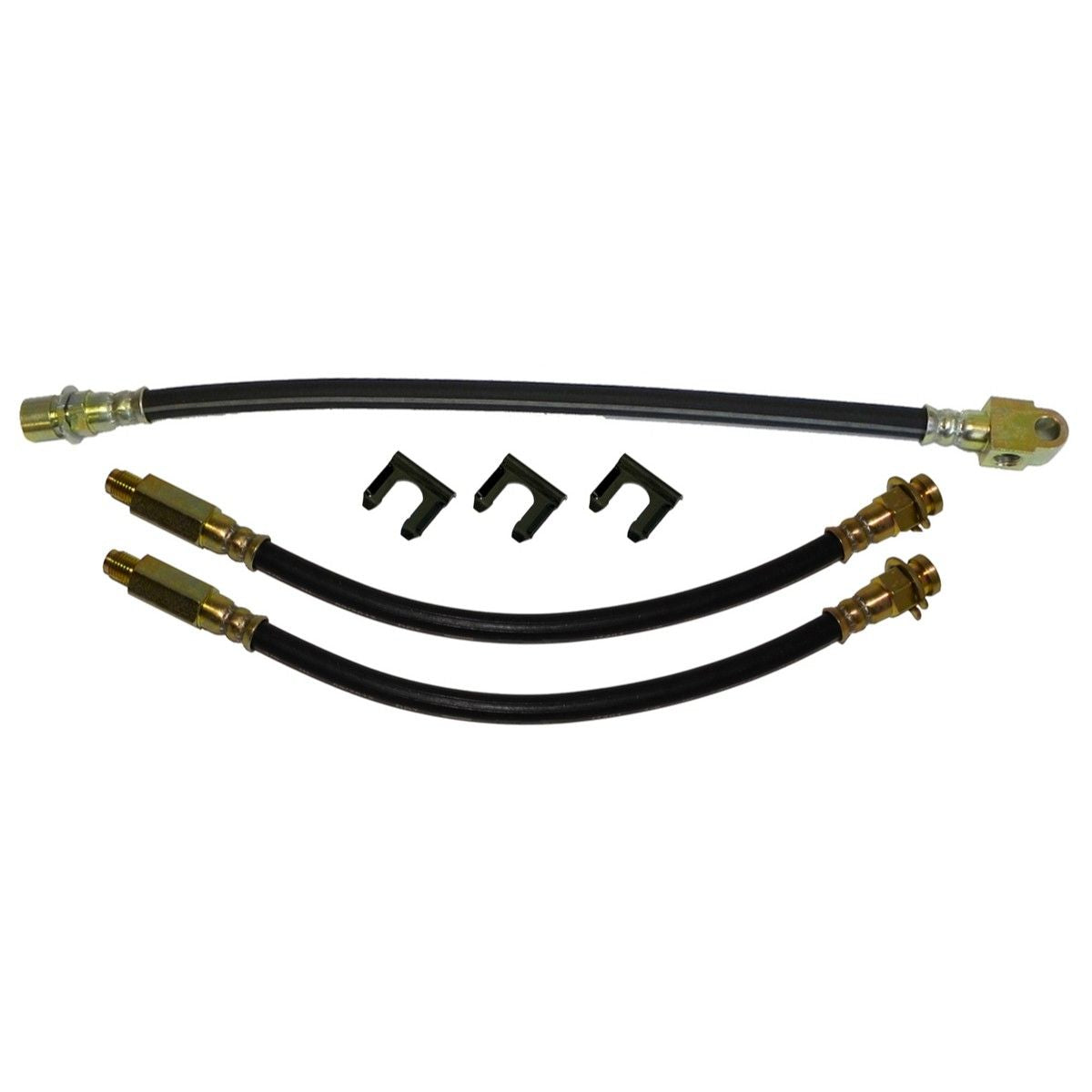 1965-68 Pontiac Grand Prix - Front Drum / Rear Drum 3 hose Kit. This is for cars with 12" front drums - rear tee on hose. 6pc