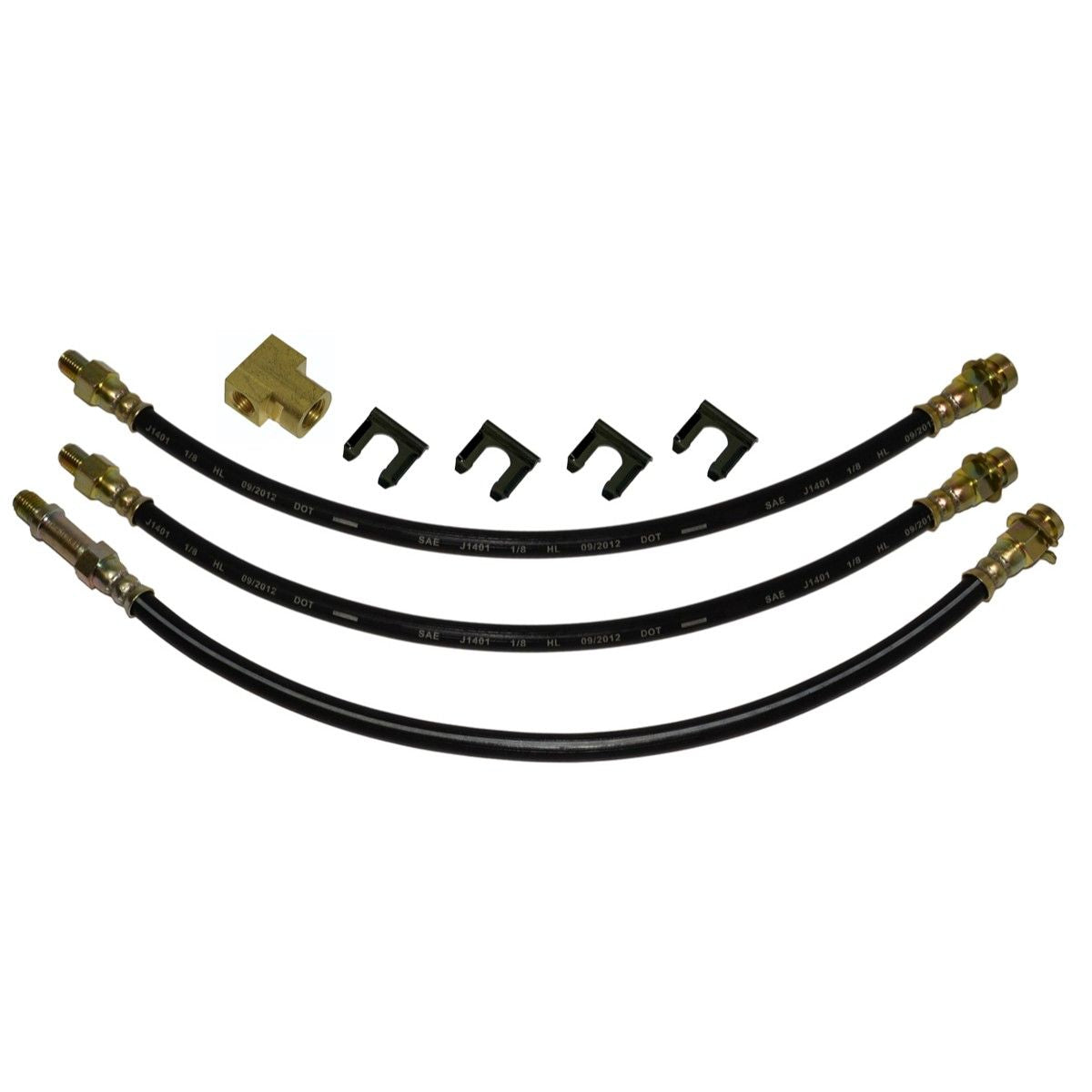 1949-51 Pontiac Front Drum / Rear Drum 3 hose Kit. This is for cars with factory drum brakes. 8pc