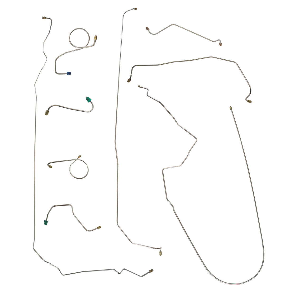 1967 Oldsmobile Toronado Power Disc Brake Line Kit 9pc, OE Steel