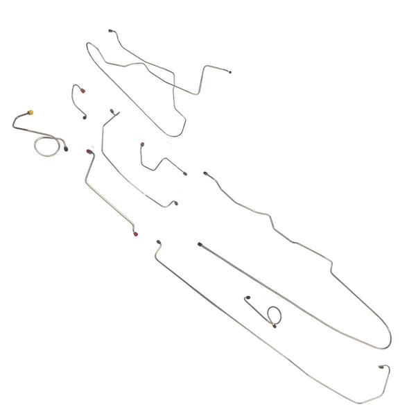 1968 Oldsmobile Toronado Power Disc Brake Line Kit- 8pc, OE Steel