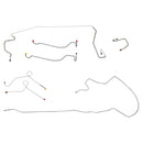 1971-72 Plymouth Duster Valiant Demon One-Piece F to R, 8 3/4 Rear Power Disc Brake Line Kit 7pc, OE Steel