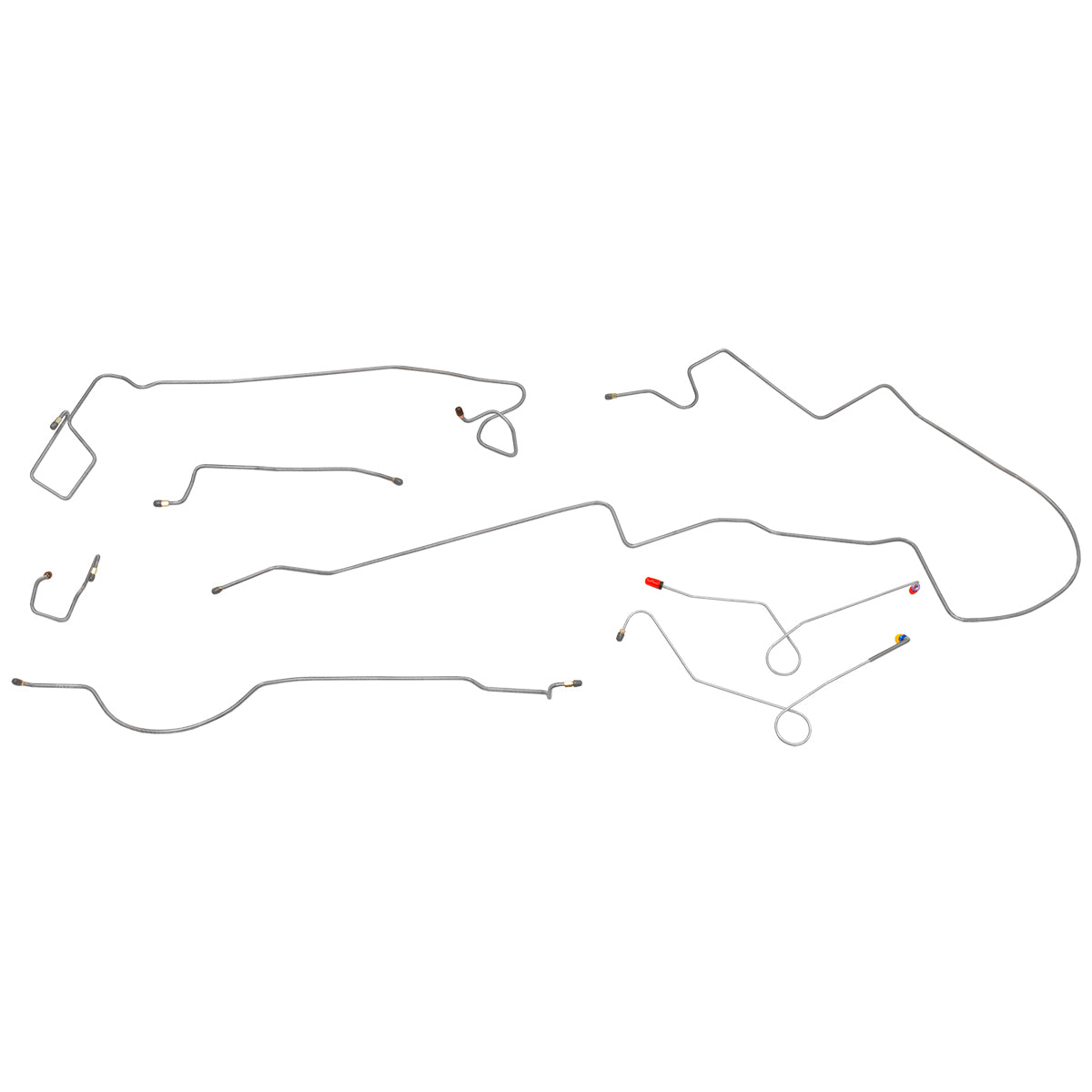 1974-76 Plymouth Duster Valiant Power Disc Complete Brake Line Kit 7pc OE Steel