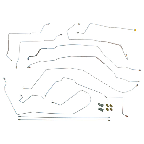 1999-05 Pontiac Grand Am SE Front Disc Rear Drum or Four-Wheel Disc, w/ABS (Side of ABS) Complete Brake Line Kit 7pc, OE Steel