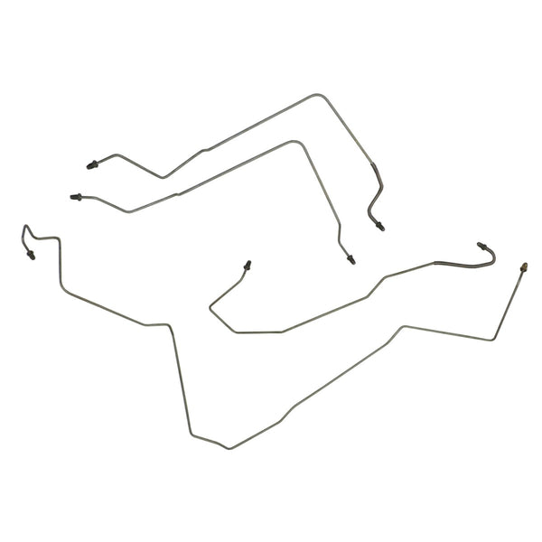 1999-05 Pontiac Grand Am SE /Rear Drum ABS (Side of ABS) Front Brake Line Kit 4pc, OE Steel