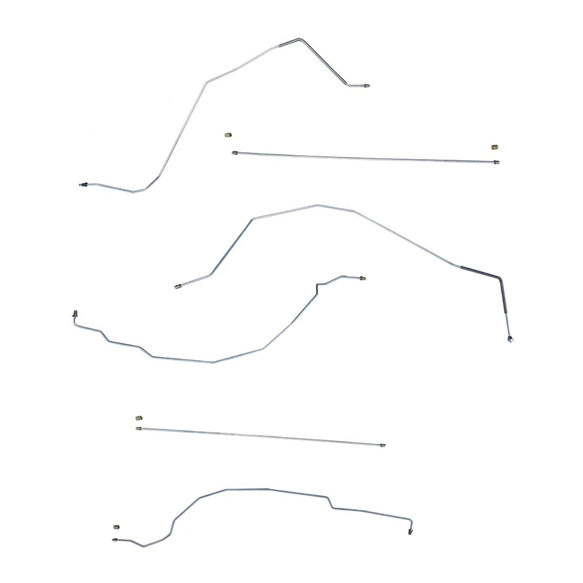2000-05 Pontiac Grand Am GT Four-Wheel Power Disc ABS 3/16" Mid Chassis Brake Line Kit 7pc, OE Steel