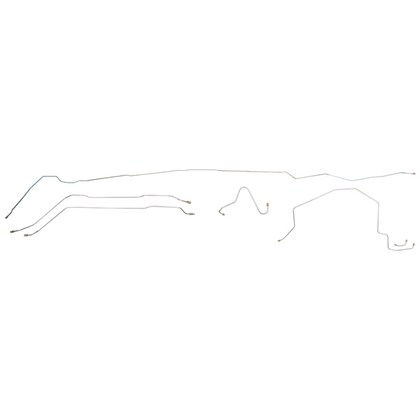 1965 Pontiac Bonneville Power Drum Brake Line Kit 6pc, OE Steel