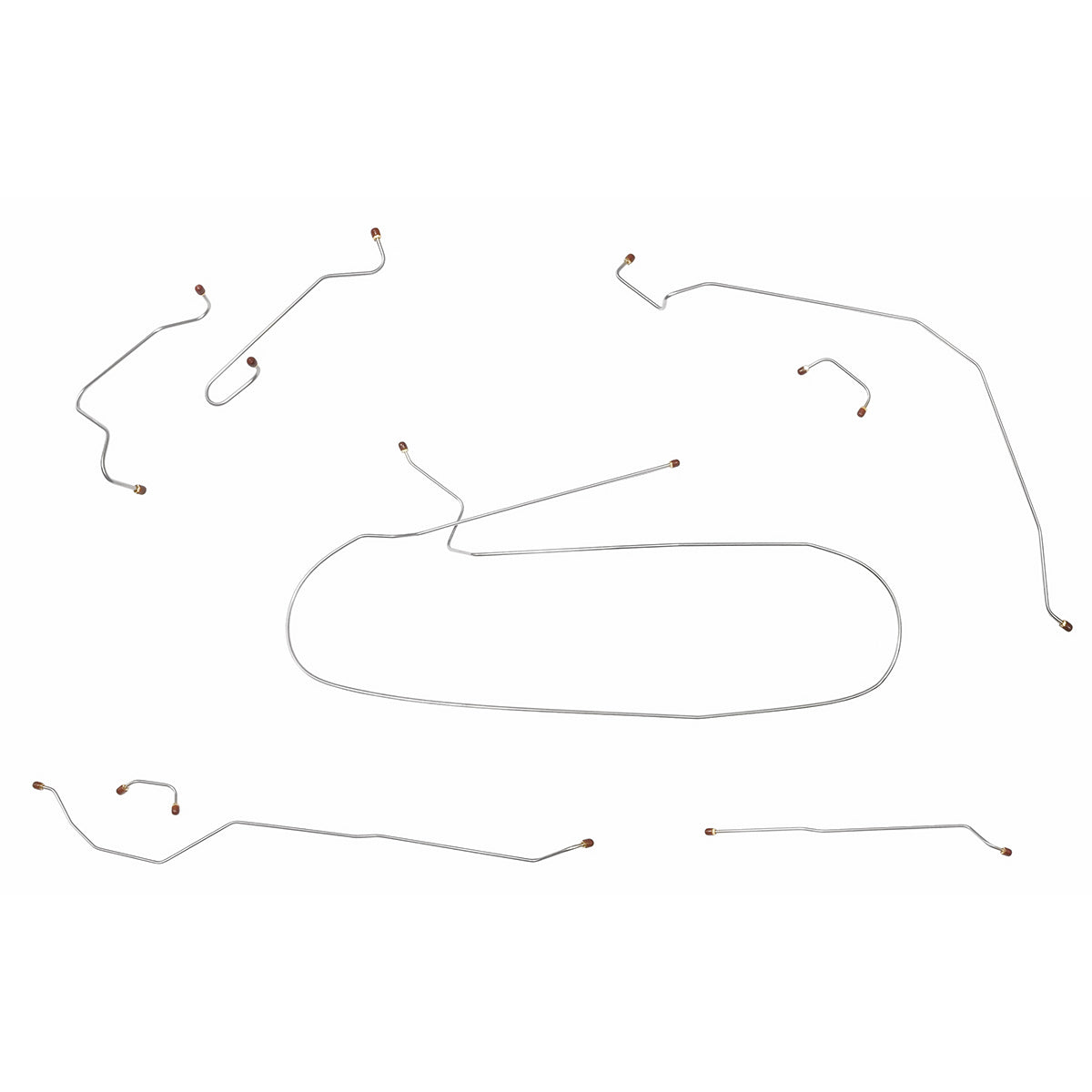 1959-60 Pontiac Catalina/Ventura 122" WB Manual Drum Complete Brake Line Kit 7pc, OE Steel