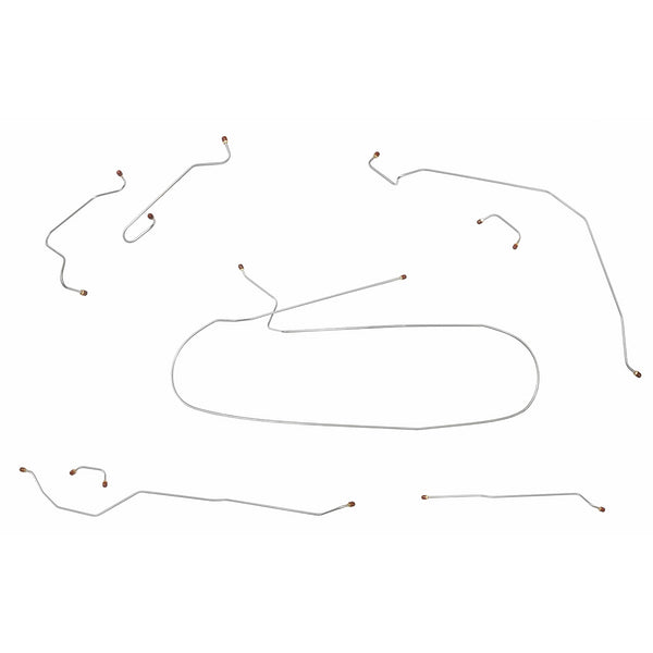 1959-60 Pontiac Catalina/Ventura 122" WB Power Drum Complete Brake Line Kit 8pc, OE Steel