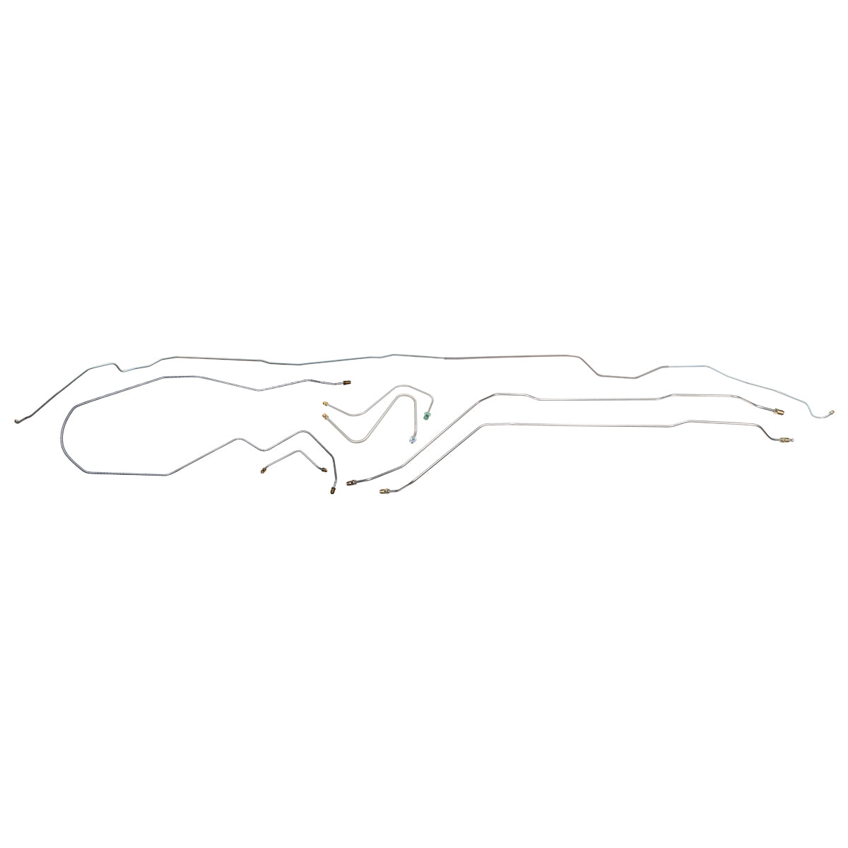 1966 Pontiac Catalina Power Drum Dual Master/Disc Brake Conversion Brake Line Kit 7pc, OE Steel