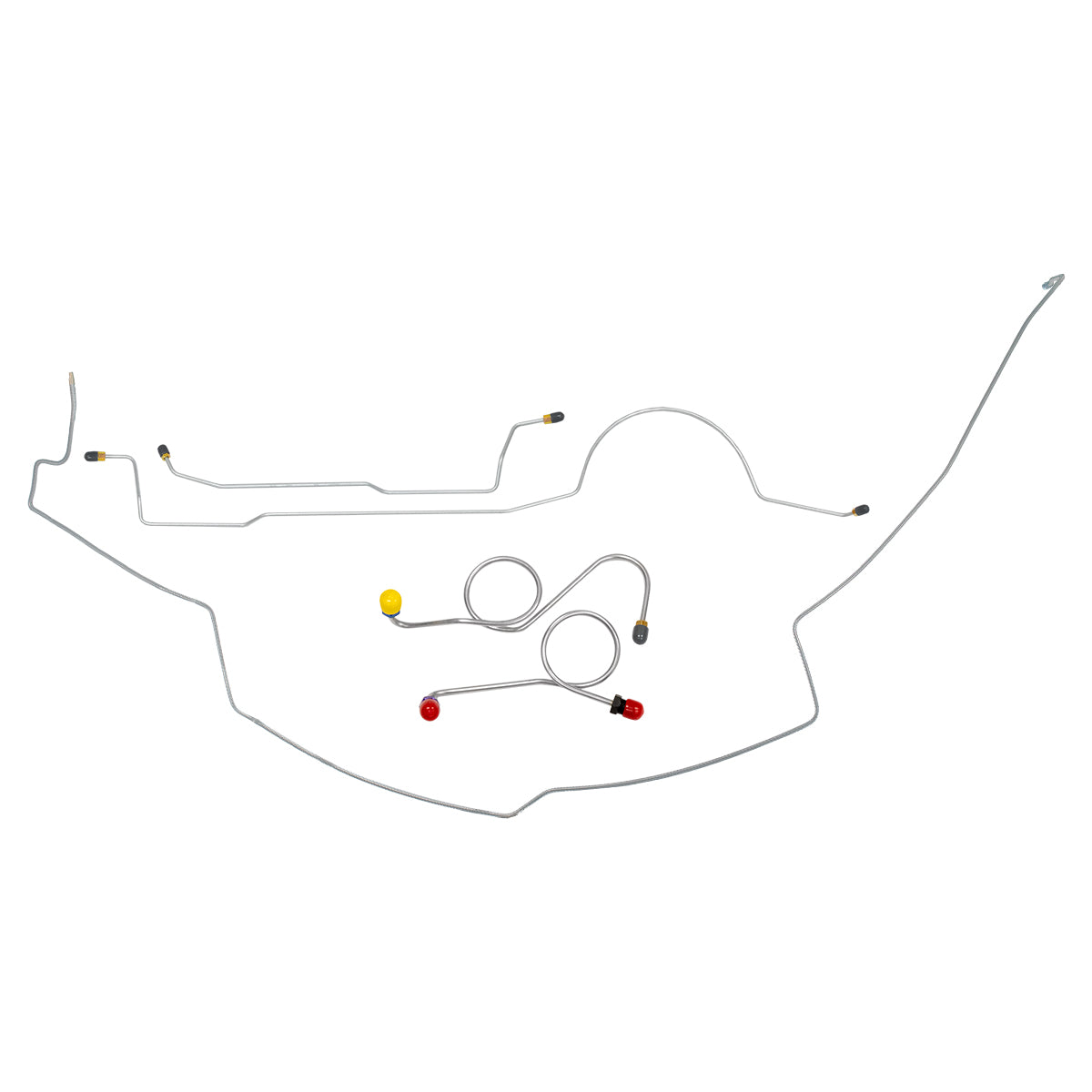 1973 Plymouth Cuda Complete Manual Drum Brake Line Kit 7pc, OE Steel