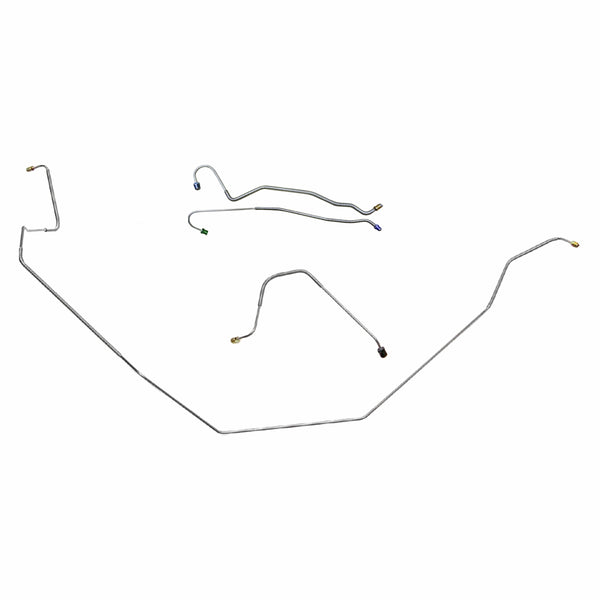 1968 Pontiac Firebird Manual Drum Front Brake Line Kit 4pc, OE Steel