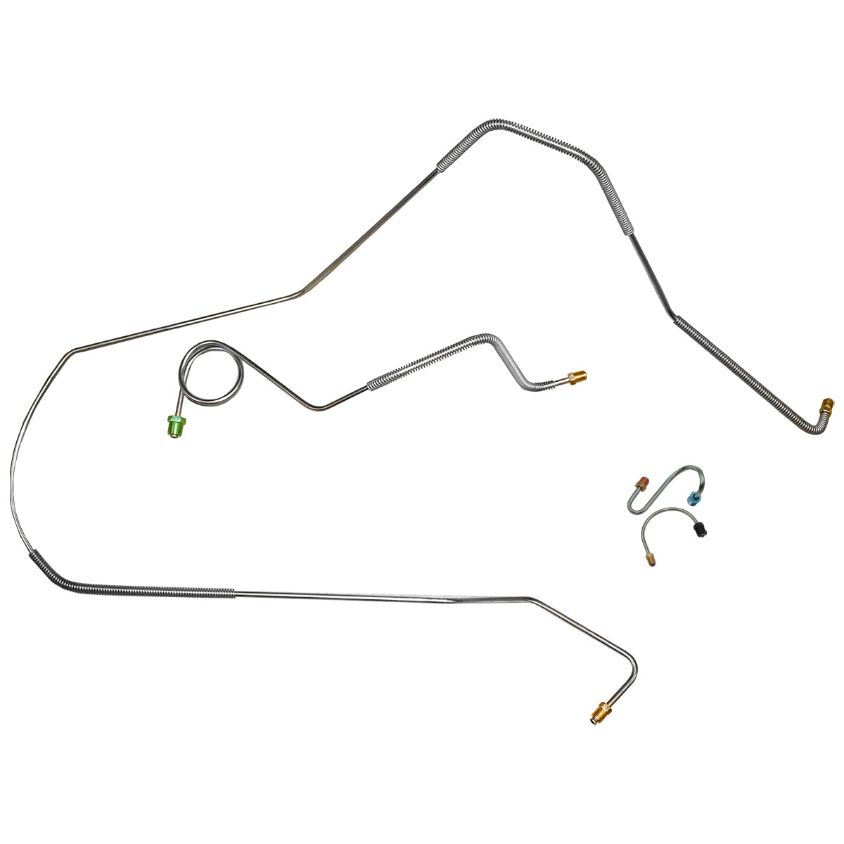 1968 Pontiac Firebird Power Drum Front Brake Line Kit 4pc, OE Steel