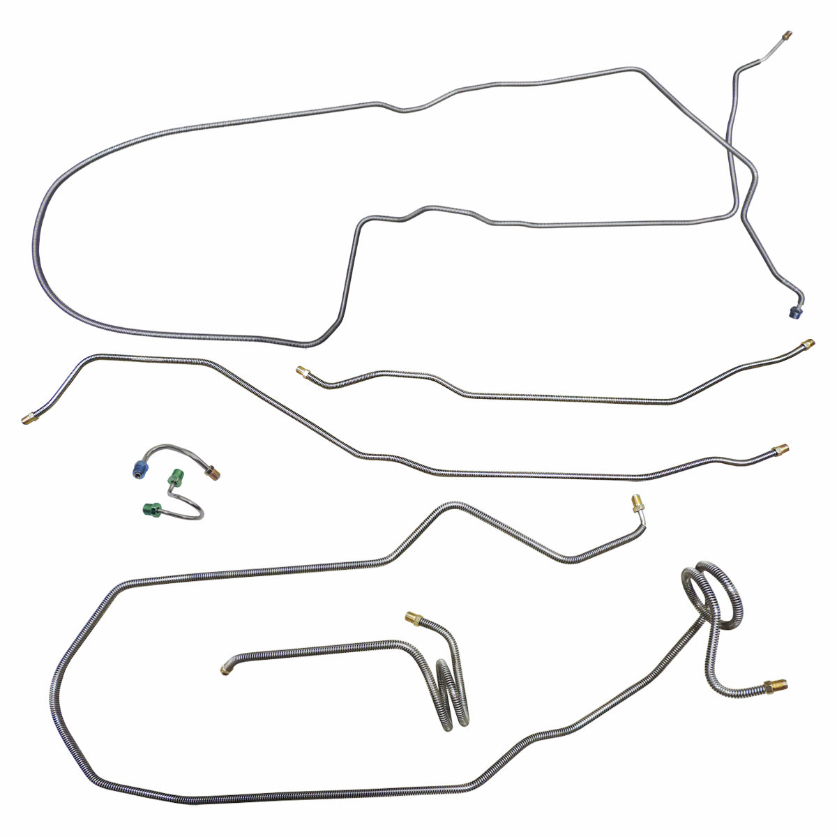 1974-75 Pontiac Firebird/TA Manual Disc Complete Brake Line Kit 7pc, OE Steel