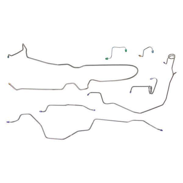 1979-80 Pontiac Firebird/TA w/Four-Wheel Disc and Sway Bar Complete Brake Line Kit 7pc, OE Steel