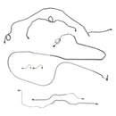 1989 Pontiac Firebird/TA w/Metric Fittings Four-Wheel Power Disc Complete Brake Line Kit 7pc, OE Steel