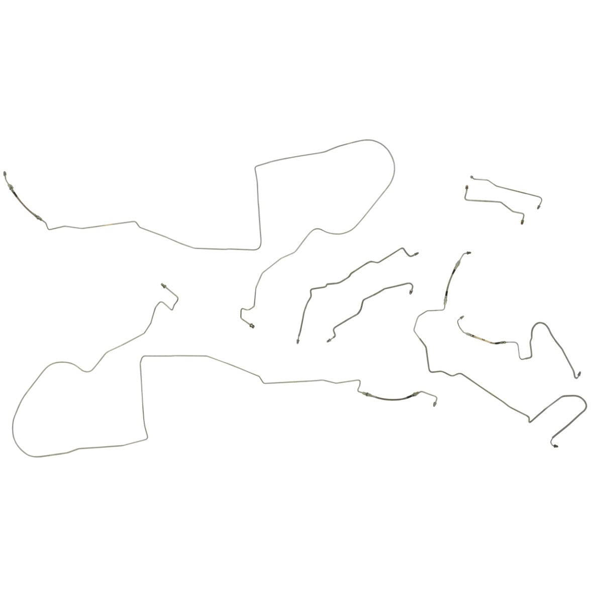 1998-02 Pontiac Firebird Four-Wheel Disc ABS and Traction Control Complete Brake Line Kit (w/Flex) 10pc, OE Steel