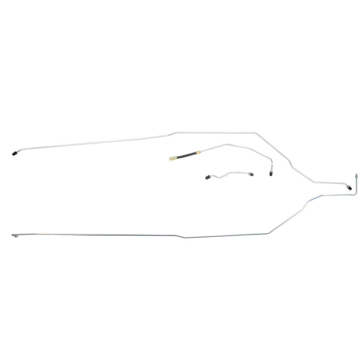 1985-87 Pontiac Firebird/TA V6/8 FI (DS Routing) Tank to Pump 3/8" Main Fuel Lines 3pc, OE Steel