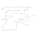 1963-64 Pontiac Grand Prix (Front of Cross Member Routing) Power Drum Brake Line Kit 7pc, OE Steel