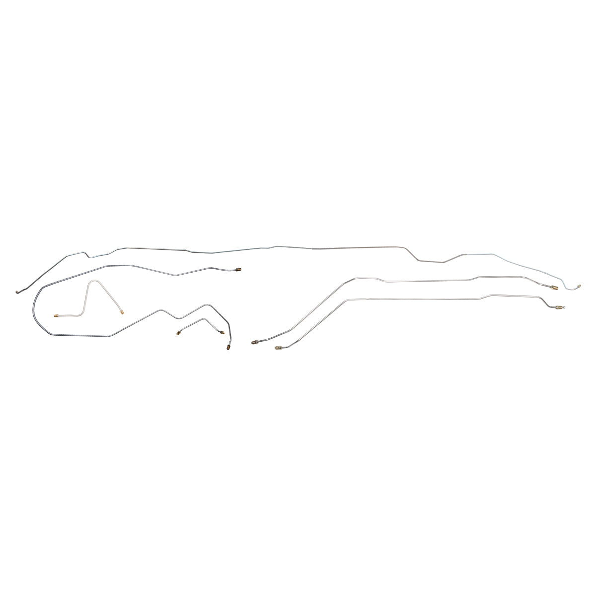 1966 Pontiac Grand Prix Manual Drum Brake Line Kit 6pc, OE Steel